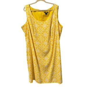 Jessica Howard Yellow & White Floral Sleeveless Dress Sz 24W Dress